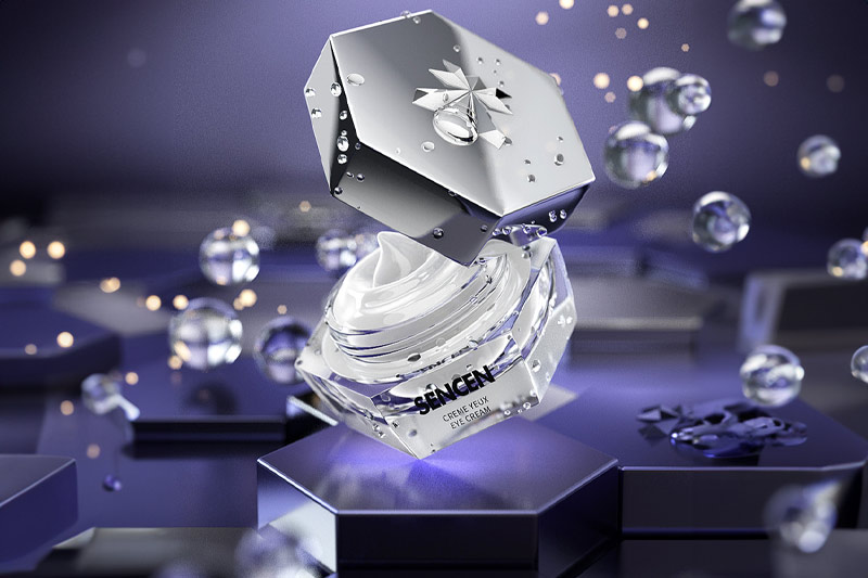 C4D工程-面霜护肤品六角瓶场景渲染工程护肤品模型C4D模型下载