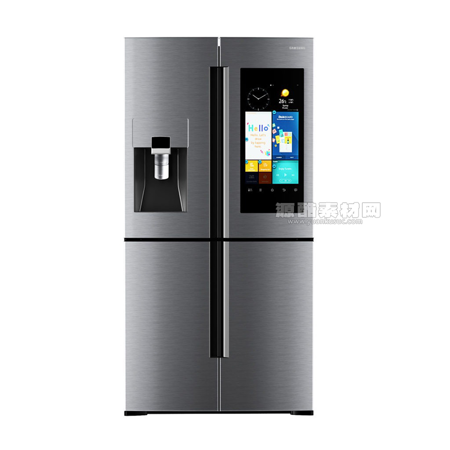 冰箱模型电器模型3D模型 Family Hub Multi-door Fridge Freezer by Samsung