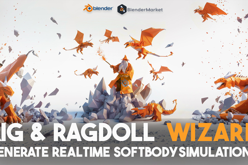 Blender插件-角色骨骼绑定布娃娃物理效果 Auto Rig & Ragdoll Wizard v1.0.0