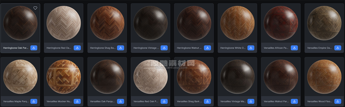 40种GSG灰猩猩镶木地板贴图 Material Parquet Flooring