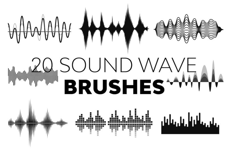 声波刷PS笔刷素材 (ABR) sound-wave-brushes