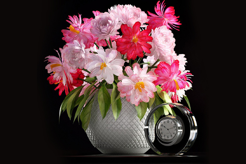 红花模型花盆模型3D模型 (C4D,FBX,Blender) Flower set 20