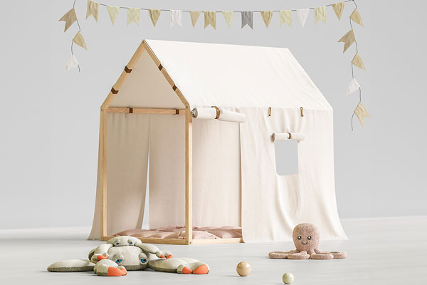 帐篷模型儿童玩具模型3D模型下载 (C4D,FBX,Blender)