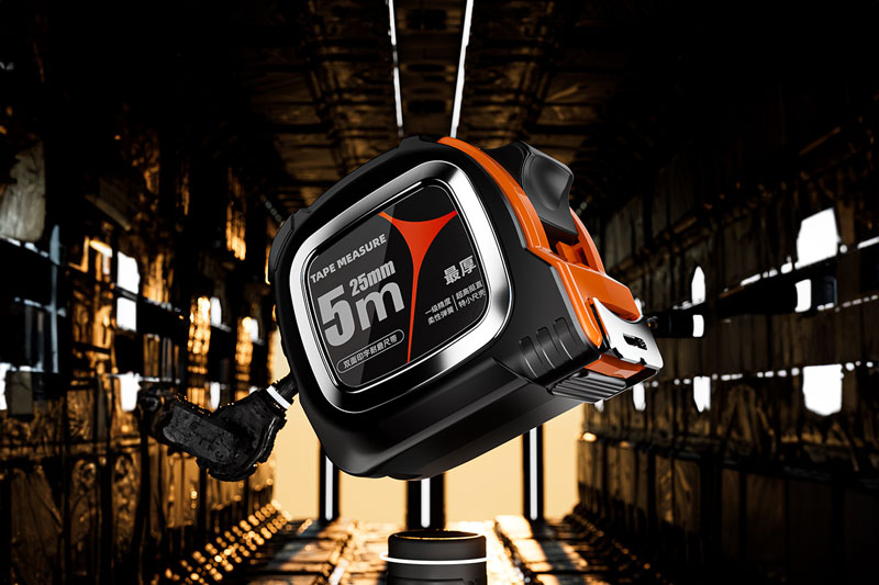 C4D工程-钢卷尺产品场景渲染工程钢卷尺模型C4D模型