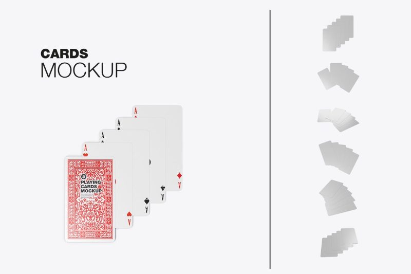 扑克牌设计样机素材 (PSD) poker-playing-cards-mockup