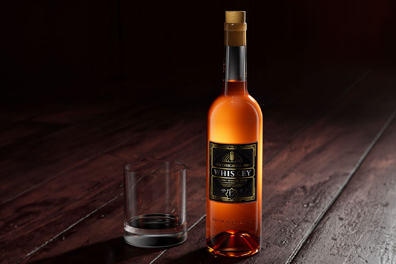 C4D工程-WHISKEY威士忌酒场景渲染工程威士忌酒模型C4D模型