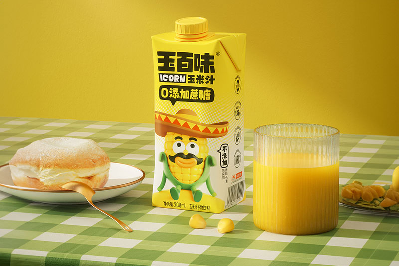 C4D工程-玉米汁饮料场景渲染工程饮料模型C4D模型