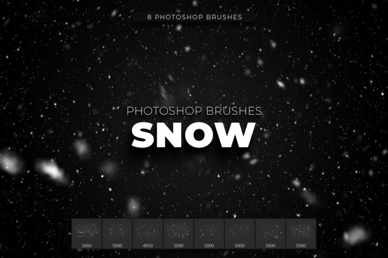 8个雪花Photoshop笔刷资源 (ABR) 8-snow-photoshop-brushes