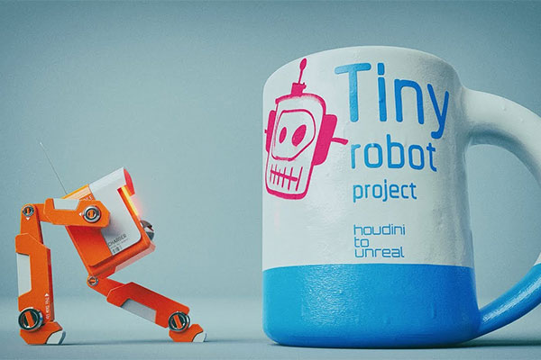 Houdini+Unreal小型机器人建模贴图绑定动画教程 (中文字幕) Tiny Robot Project – houdini to unreal