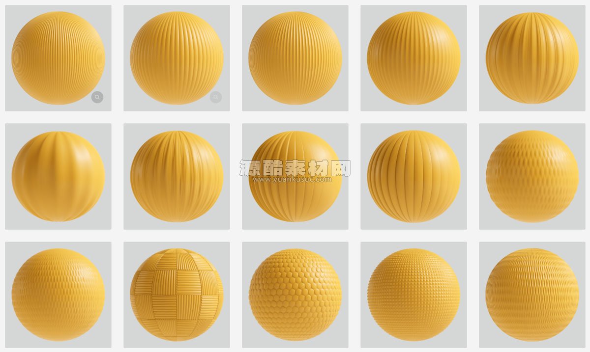 25种GSG灰猩猩图案塑料贴图纹理和预设 Material Patterned Plastic