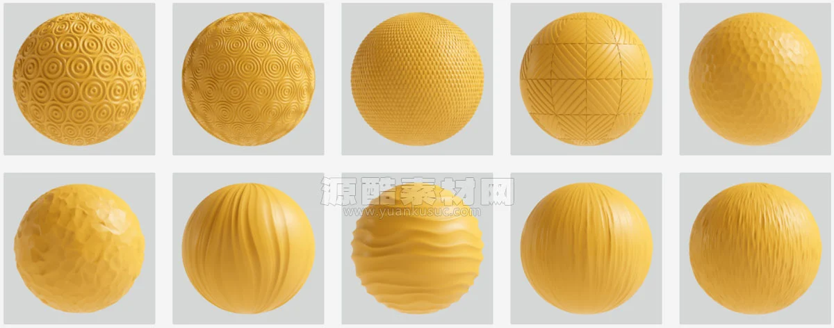 25种GSG灰猩猩图案塑料贴图纹理和预设 Material Patterned Plastic
