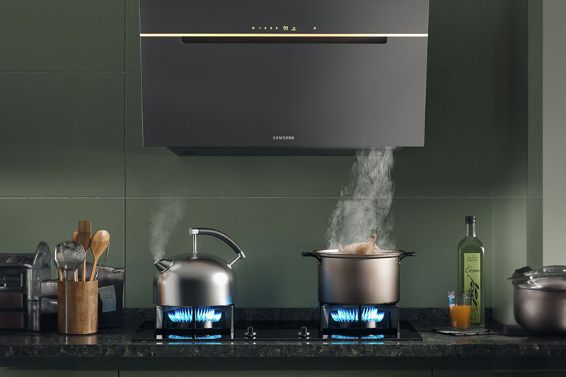 C4D工程-厨房吸油烟机场景渲染工程油烟机模型C4D模型