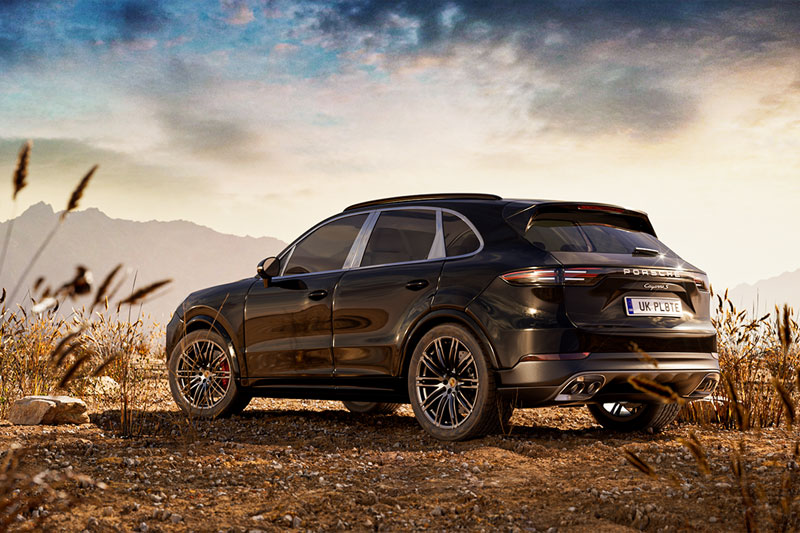 C4D工程-Porsche 保时捷卡宴汽车场景渲染工程SUV汽车C4D模型