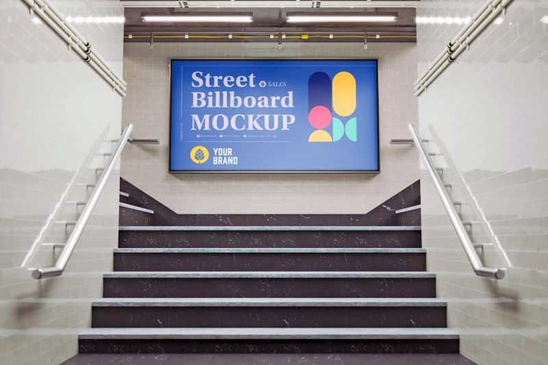 广告牌广告场景样机素材 (PSD) billboard-advertisement-scene-mockup