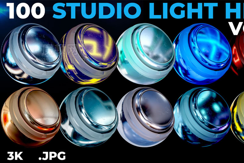 100张3K工作室室内环境HDRI贴图