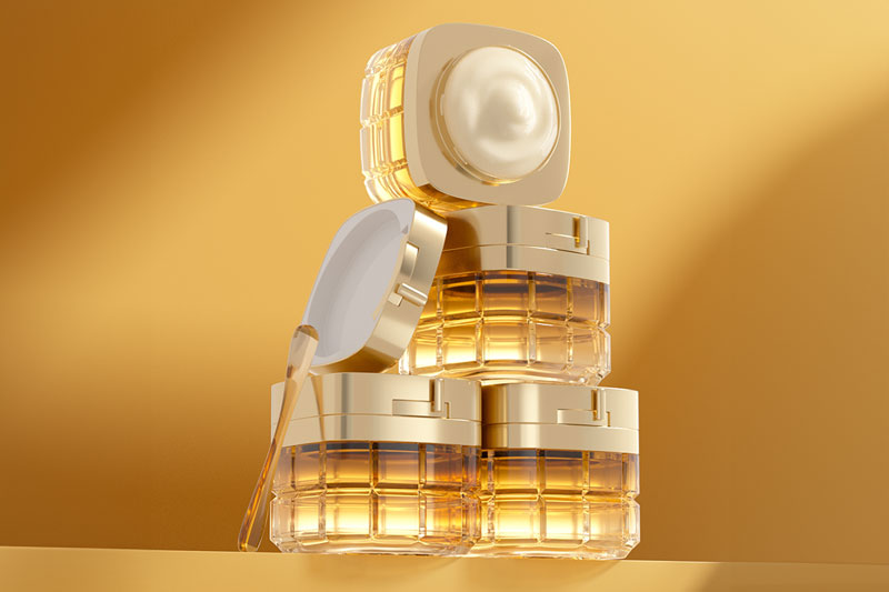 C4D工程-小蜜罐面霜化妆品产品场景渲染工程化妆品C4D模型