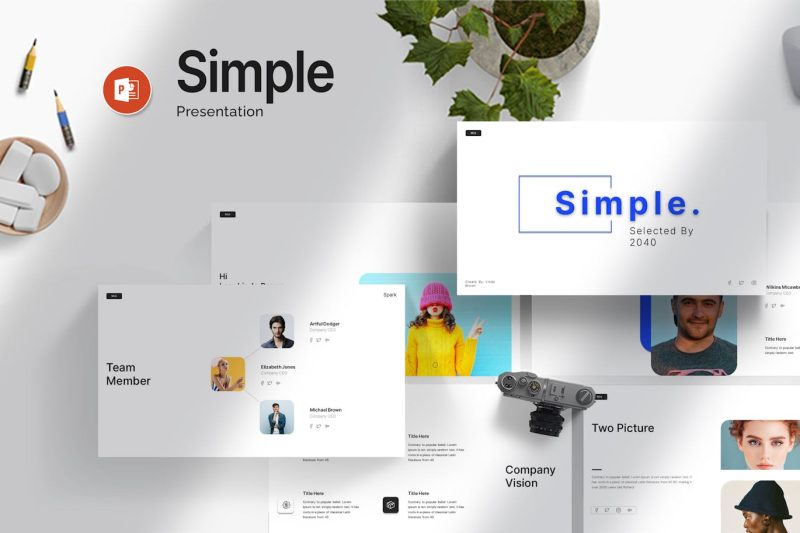 简单的演示模板PPT模版素材 (PPTX) simple-presentation-template