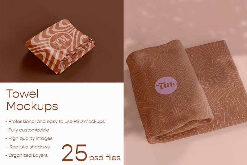 毛巾样机素材 (PSD) towel-mockup