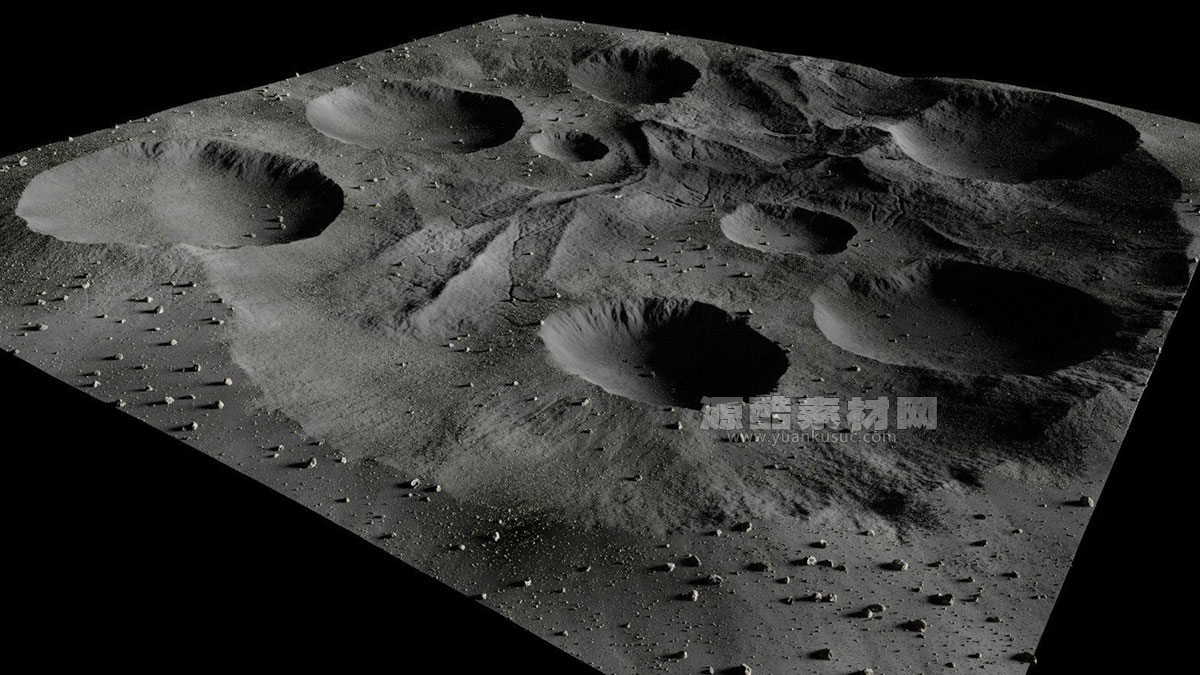 月球表面地形岩石陨石坑模型3D模型 Map004 – Moon – Lunar Landscape (Blender/MAX/FBX/OBJ格式)