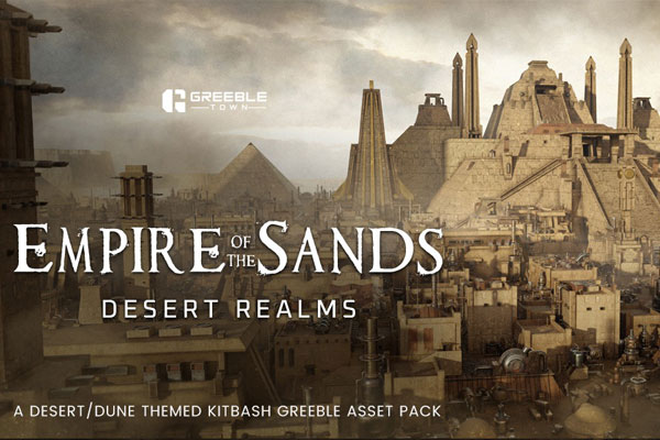 Blender预设-沙漠楼房建筑石头物品装饰资产预设 Empire Of The Sands – Desert Structures Kitbash Greeble Assets