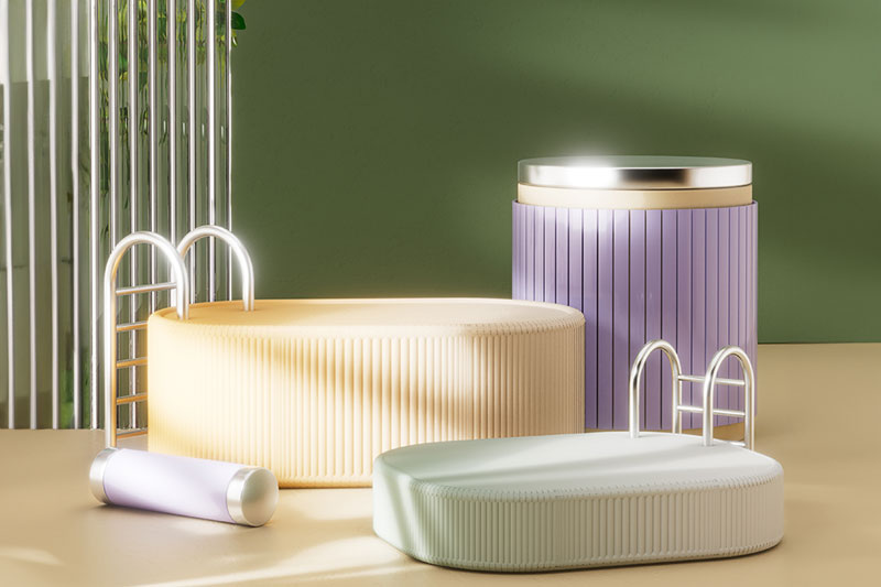 C4D工程-简约清新电商展台场景渲染工程电商展台C4D模型