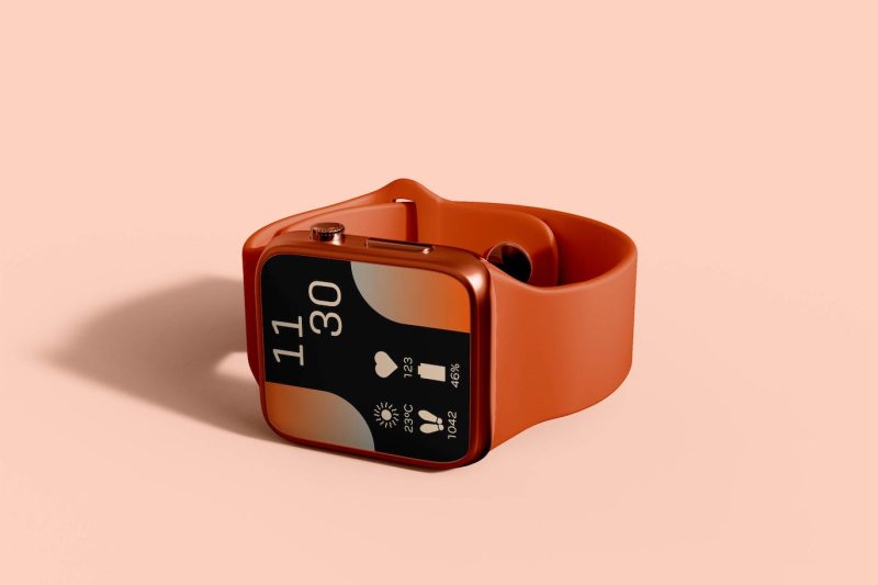 数字智能手表屏幕样机素材 (PSD) digital-smartwatch-screen-mockup