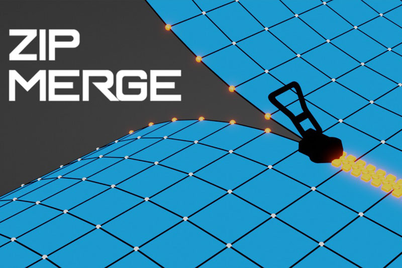 Blender插件-模型缝隙破面缝合工具 Zip Merge v1.1