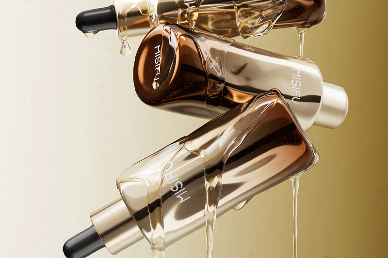 C4D工程-精华水产品场景渲染工程护肤品C4D模型