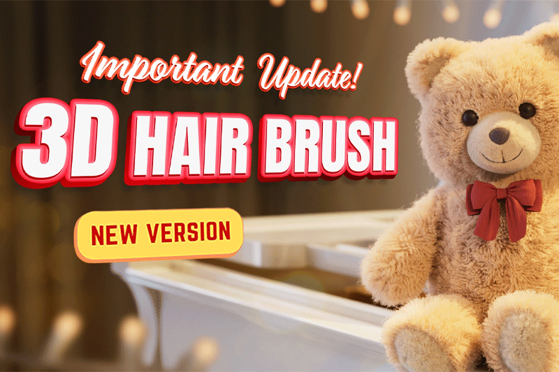 Blender插件-中文汉化头发毛发笔刷插件 3D Hair Brush v4.6 + 使用教程