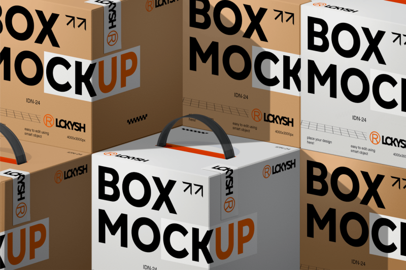盒子包装设计样机素材 (PSD) box-mockup