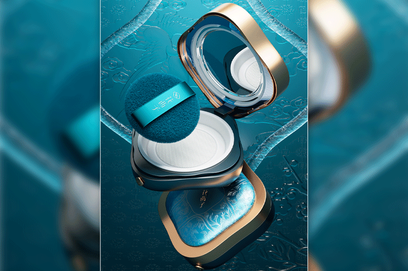 C4D工程-花西子粉扑产品场景渲染工程化妆品模型C4D模型