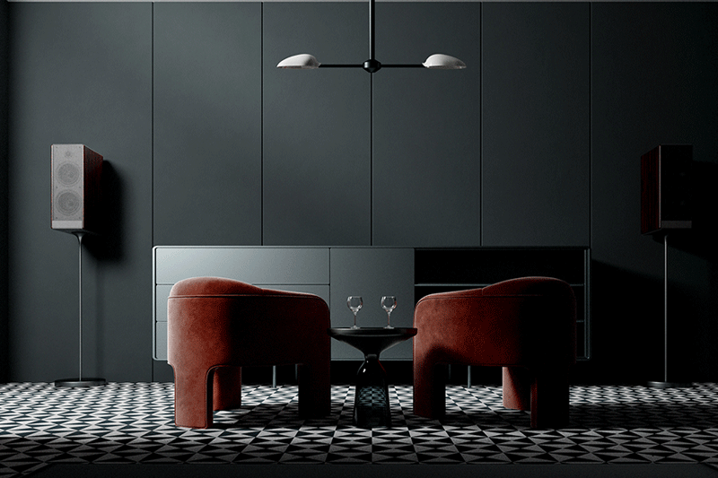 C4D工程-室内复古茶几沙发场景渲染工程室内场景C4D模型