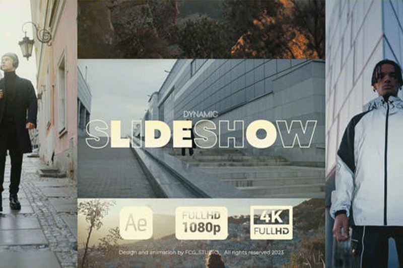 AE模板-时尚图文幻灯片展示动画(含音乐素材) Slideshow
