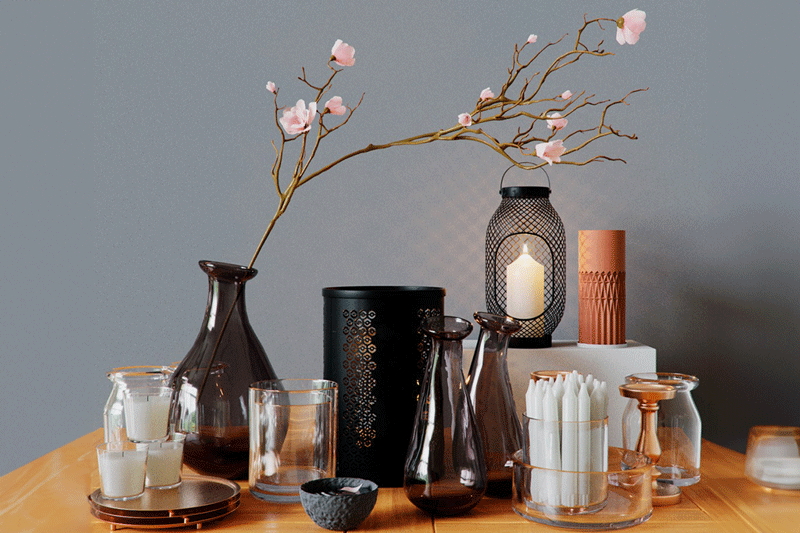 蜡烛模型现代花瓶摆件模型3D模型 (C4D,FBX,Blend)