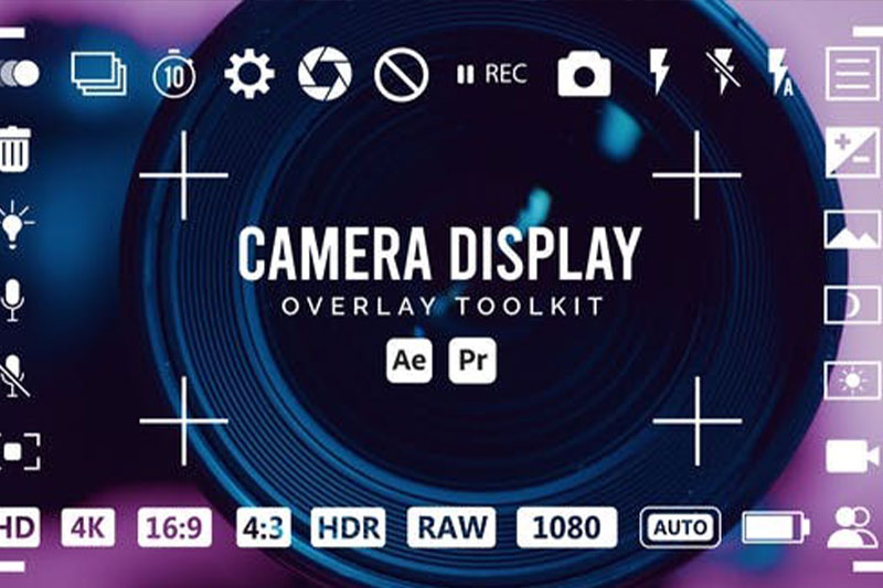 AE/PR模板-摄像机拍摄录制取景框叠加动画 Camera Display Overlay Toolkit