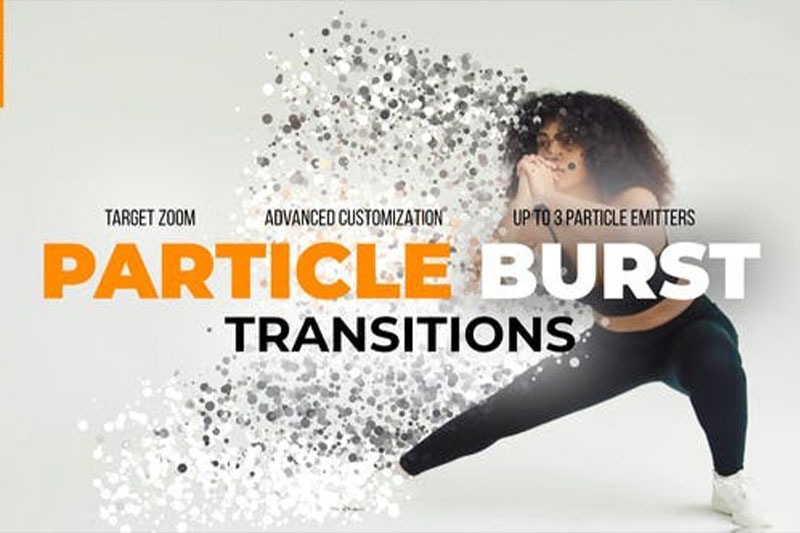 达芬奇模板-自定义爆炸粒子特效过渡 Particle Burst Transitions