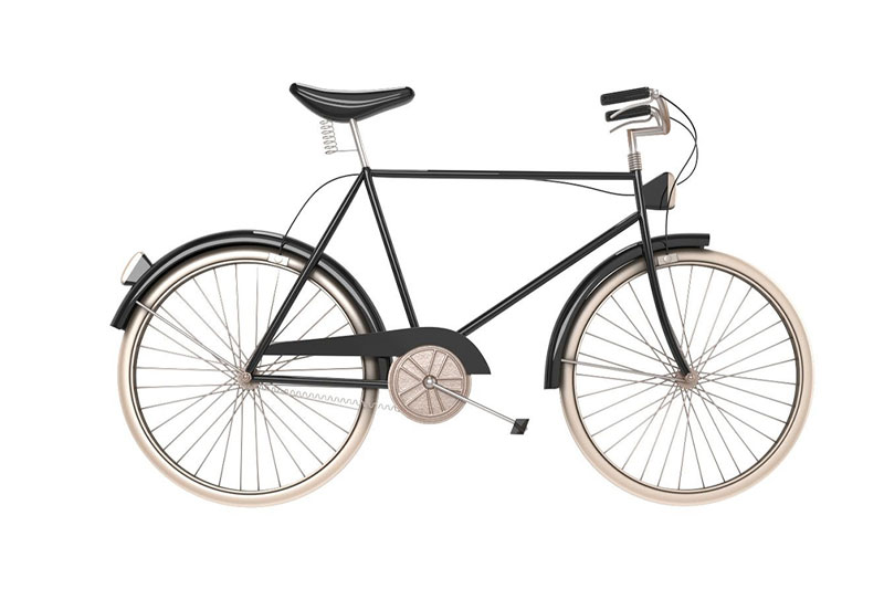 老式自行车模型二八大梁自行车3D模型下载 (C4D,Blender,FBX)
