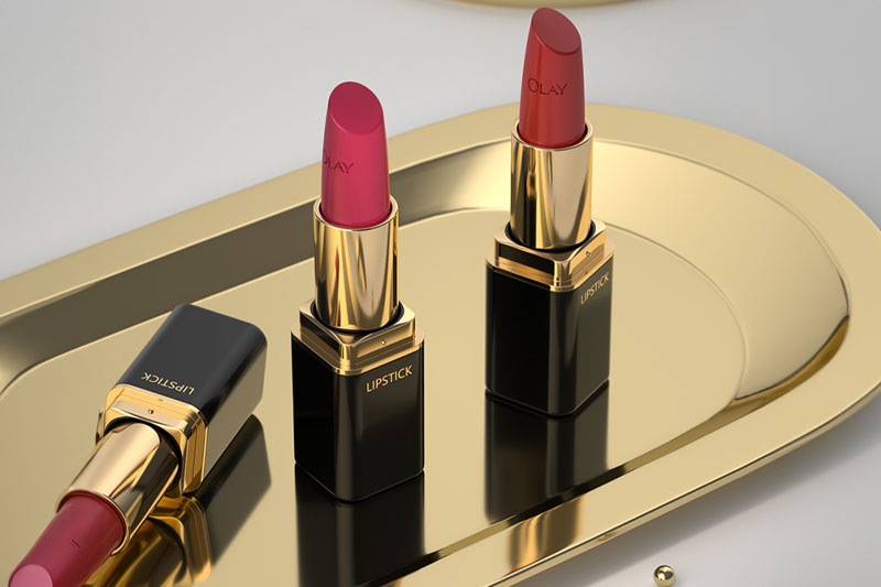 C4D工程-OLAY口红场景渲染工程口红模型C4D模型