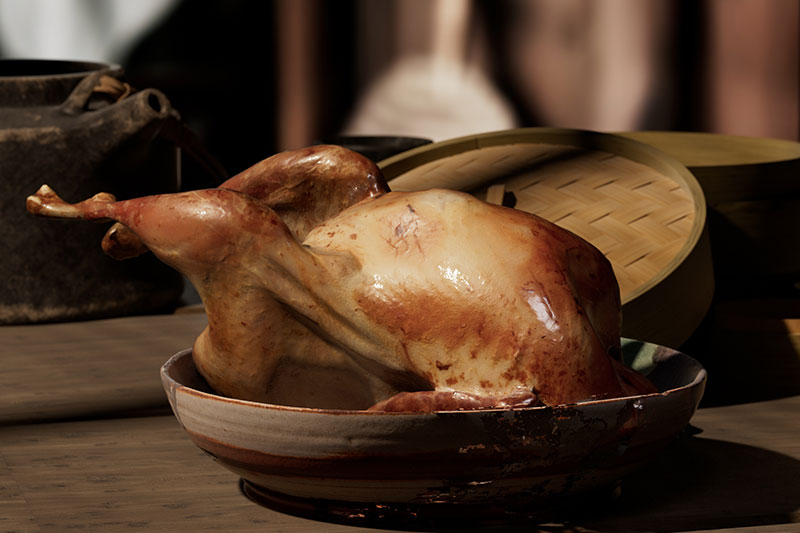 C4D工程-烤鸡场景渲染工程食物模型C4D模型