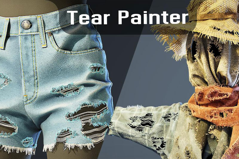 Blender插件-中文汉化布料撕裂效果生成器 Tear Painter v1.0.0