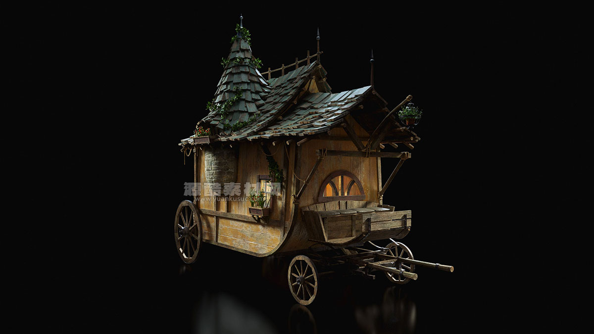 童话冒险奇幻乌托邦风格交通工具模型3D模型 KitBash3D Enchanted Vehicles