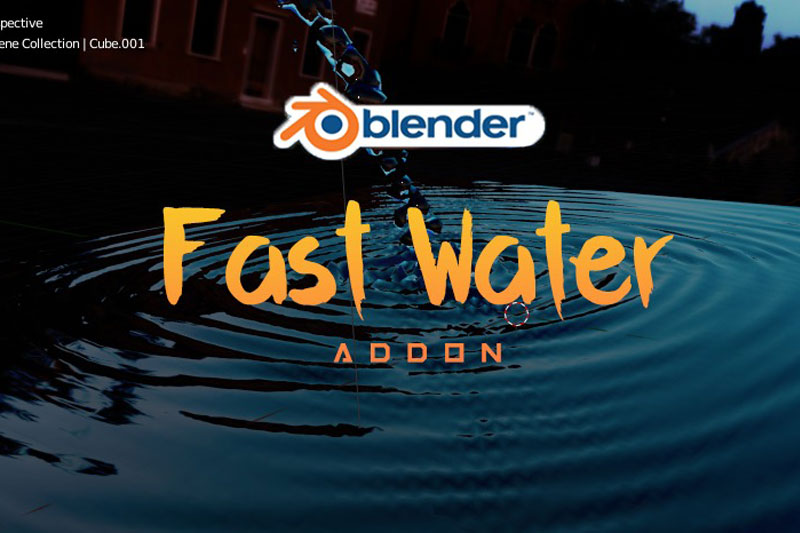 Blender插件-快速制作海洋波纹水体效果工具 Fast Water v1.0