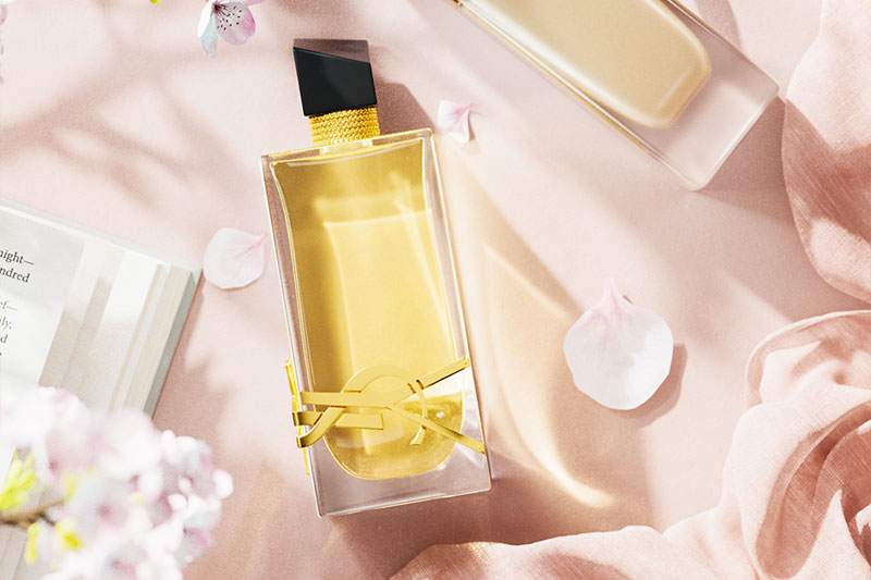 C4D工程-雅诗兰黛黄色香水场景渲染工程香水模型C4D模型