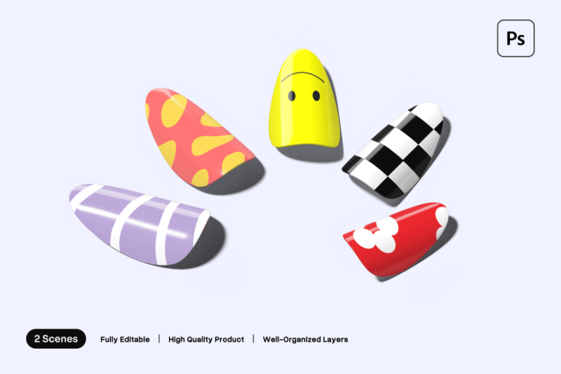 亚克力指甲样机素材 (PSD) acrylic-nails-mockup