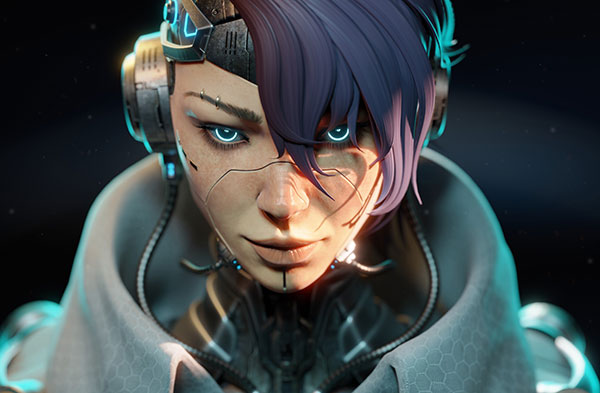 Blender教程-赛博朋克风格女孩角色建模教程(含工程文件) Cyberpunk Style Girl Blender modeling