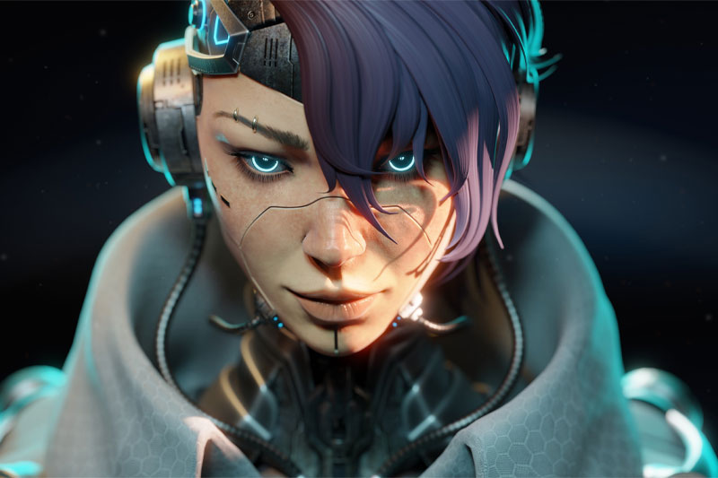 Blender教程-赛博朋克风格女孩角色建模教程(含工程文件) Cyberpunk Style Girl Blender modeling