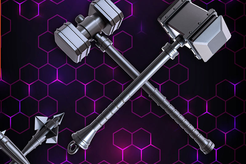 50个狼牙棒锤子模型冷兵器3D模型资产 (Blender,FBX,OBJ) Artstation – 50 Hammer & Mace Base Meshes