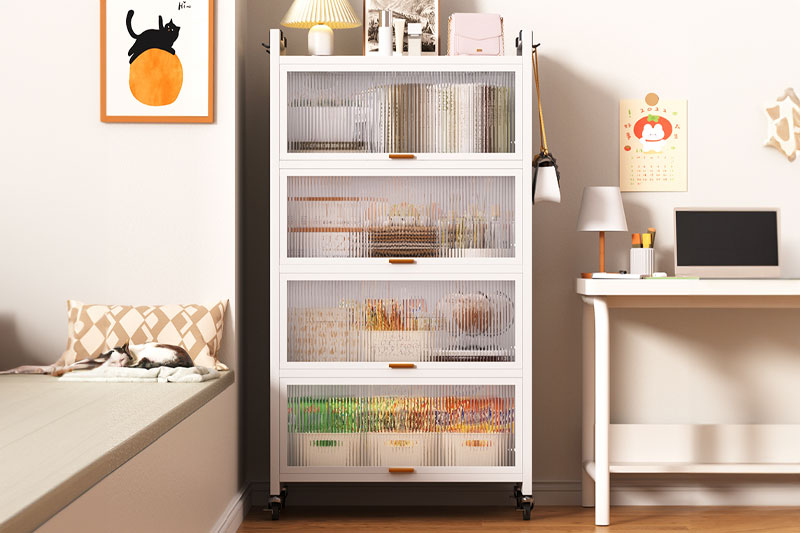 C4D工程-室内书架储物柜场景渲染工程储物柜模型C4D模型