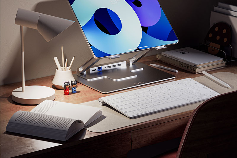 C4D工程-办公桌电脑暗夜场景渲染工程桌面场景C4D模型