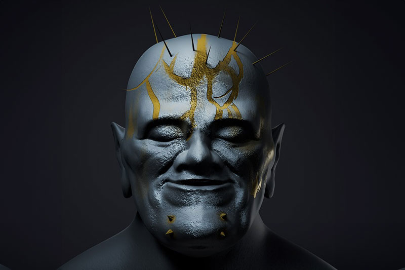 C4D工程-黑神话悟空大头幽魂模型金池长老C4D模型